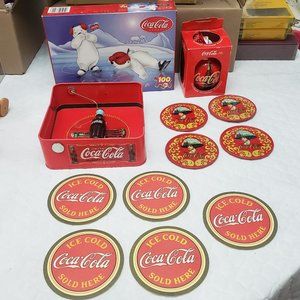 Coca Cola Bundle- Coasters, Puzzle, Napkin Holder, Ornament